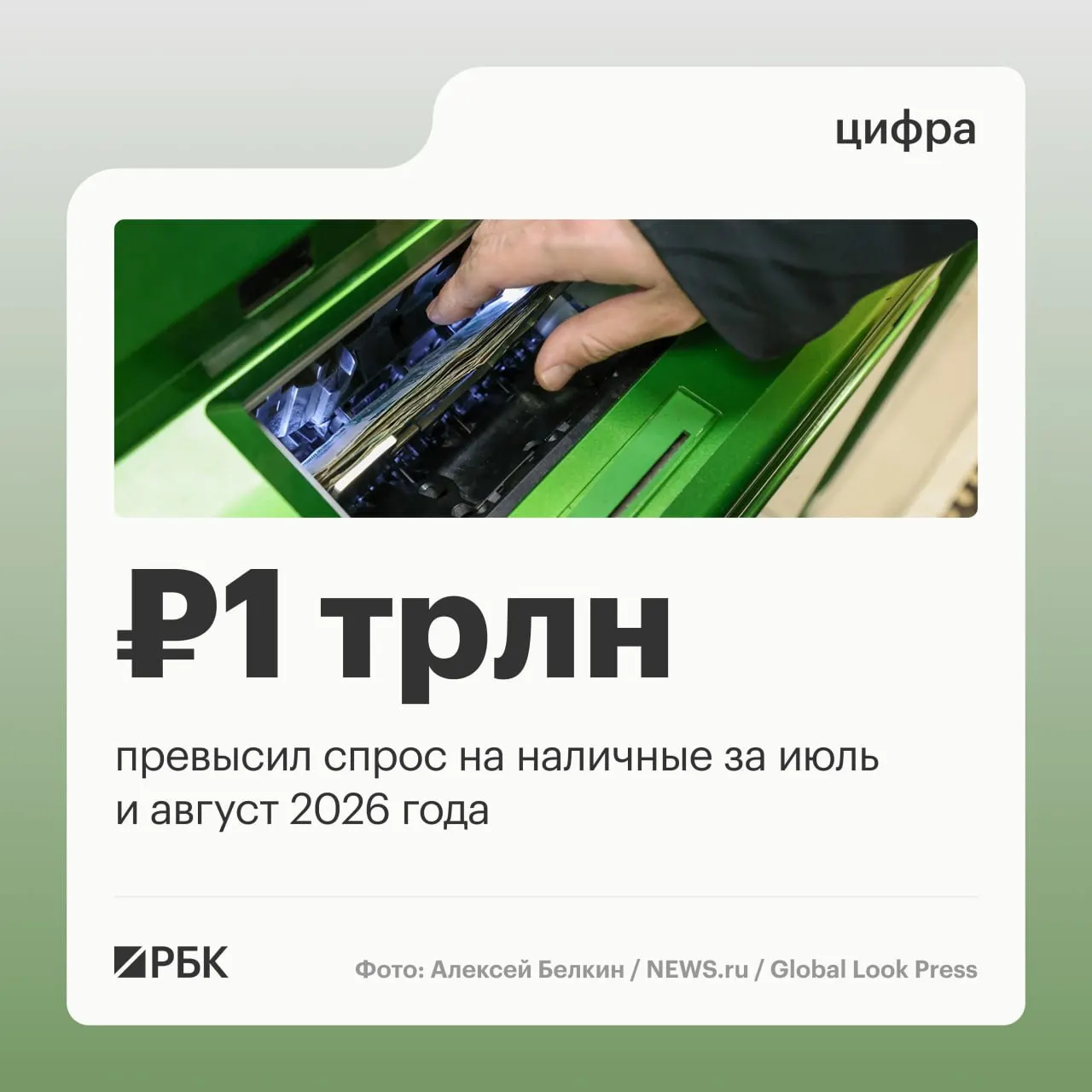 Наличные продолжают расти: за год прирост приблизился к 2,5 трлн руб., пик спроса зафиксирован в апреле.